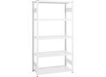 Steckregal ORDO Professional, Grundregal, modular, 5 Fachböden, Fachlast 185 kg, Feldlast 1000 kg, B 1360 x T 835 x H 2500 mm, Stahl, verkehrsweiß RAL 9016