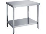 Edelstahl-Arbeitstisch, mit Boden, 1200 x 600 x 850 mm