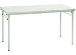 Klapptisch, stabiles 4-Fußgestell mit Spezial-Klappbeschlag, B 1400 x T 700 x H 725 mm, lichtgrau/lichtgrau