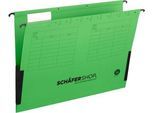 Schäfer Shop Select Hängetasche, DIN A4, seitliche Leinenfrösche, grün, 25 Stück