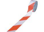 Bodenmarkierungsband, 75 mm breit, rot/weiß