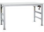 Arbeitstisch Ergo K, m. Kurbel, 1500 x 800 mm, Tischplatte Kunststoff, alusilber