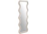 Mid.you Wandspiegel, Beige, Glas, Textil, Holzwerkstoff, oval, 60x160x4 cm, Ganzkörperspiegel, Spiegel, Wandspiegel