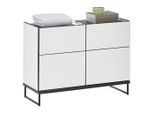 Mid.you Waschbeckenunterschrank, Schwarz, Weiß, Metall, 80x59.4x31 cm, Made in EU, stehend, Badezimmer, Badezimmerschränke, Waschbeckenunterschränke