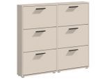 Carryhome Schuhkipper, Kaschmir, Kunststoff, 116x103x17 cm, Typenauswahl, stehend, Garderobe, Schuhaufbewahrung, Schuhkipper