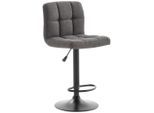 Livetastic Barhocker, Grau, Schwarz, Metall, Textil, Drehteller, 44.5x92-113x48 cm, Sitzfläche 360° drehbar, Esszimmer, Barmöbel, Barhocker