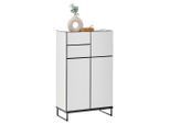 Mid.you Midischrank, Schwarz, Weiß, Metall, 2 Fächer, 2 Schublade(n) Schubladen, 60x102x31 cm, Made in EU, stehend, Badezimmer, Badezimmerschränke, Midischränke