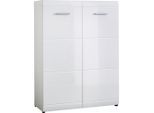 Carryhome Schuhschrank Adana, Weiß, Kunststoff, 5 Fächer, 89.1x119.4x35.7 cm, Beimöbel erhältlich, stehend, Garderobe, Schuhaufbewahrung, Schuhschränke