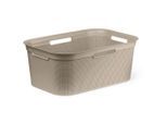 Rotho Wäschekorb Brisen, Cappuccino, Kunststoff, 41 L, 39.6x23.2x59.6 cm, Reach, DIN EN ISO 14001, DIN EN ISO 9001, Ordnen & Aufbewahren, Wäschekörbe & Tonnen