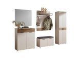 Voleo Garderobe, Eiche, Kaschmir, Holzwerkstoff, 5-teilig, 269x200x40 cm, Made in Germany, Garderobe, Garderoben-Set & Garderoben-Serien, Garderoben-Sets