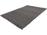Wollteppich OBSESSION "My Eskil 515", grau (anthrazit), B:200cm H:11mm L:290cm, Wolle, Teppiche, Fransenteppich, Handweb Teppich, meliert, reine Wolle, handgewebt, mit Fransen