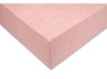 Spannbettlaken ZO HOME "Lino", rot (shell, rot), B:90cm L:220cm, Renforcé, Obermaterial: 100% Baumwolle, Bettlaken, Spannbettlaken, Laken aus 100% Baumwolle, Leinen Optik, Print, Betttuch ab 90x200