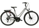 Trekkingrad KROSS "Damen-Trekkingrad 28" Trans 3.0 Silberfarben 24 Gänge" Gr. 48, silber (silberfarben, schwarz), Fahrräder, Damen, 48cm, 28 Zoll (71,12cm) hinten: 28 Zoll (71,12cm)