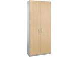 Schäfer Shop Genius Flügeltürenschrank TETRIS SOLID, Stahlkorpus, 5 OH, B 1000 mm, abschließbar, Ahorn_Dekor/weißalu