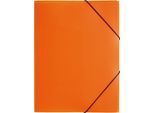 Pagna Eckspannmappe, DIN A4, aus Polypropylen (PP), drei Innenklappen, orange