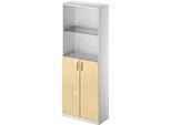Schäfer Shop Genius Kombischrank TETRIS SOLID, 5 OH, Glas- und Flügeltüren, B 800 mm, abschließbar