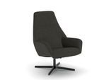 Nowy Styl Drehsessel Barrique, mit Armlehnen, B 540 x T 515 x H 410 mm, Polyesterbezug/Aluminium, dunkelgrau/schwarz
