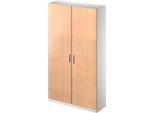 Schäfer Shop Genius Akten-/Garderobenschrank TETRIS SOLID, B 1200 mm, 5 OH, abschließbar, Buche-Dekor/weißalu