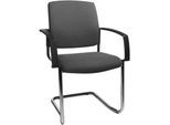 Schäfer Shop Select Freischwinger SSI Proline Visit P2, ergonomisch, Armlehnen, stapelbar bis 4 Stück, B 480 x T 480 x H 480 mm, alusilber/anthrazit