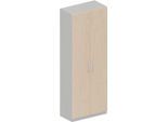 Schäfer Shop Genius Garderobenschrank TETRIS SOLID, 6 Ordnerhöhen, 1 Fachboden, Kleiderstange, abschließbar, B 800 x T 412 x H 2143 mm, weißalu/Ahorn