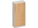 Schäfer Shop Genius Kombischrank TETRIS SOLID, 5 OH, B 800 mm, oben Flügeltüren, unten HR-Auszüge, Buche/weißalu