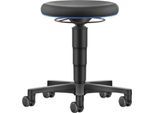 Allround Hocker Bimos, höhenverstellbar, Doppelrollen, SKINTEC-Polster, Farbring blau