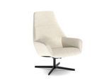 Nowy Styl Drehsessel Barrique, mit Armlehnen, B 540 x T 515 x H 410 mm, Polyesterbezug/Aluminium, cremebeige/schwarz