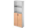 Schäfer Shop Genius Kombischrank TETRIS SOLID, 5 OH, Glas- und Flügeltüren, B 800 mm, abschließbar