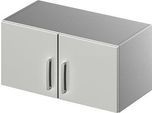 Schäfer Shop Genius Aufsatzschrank TETRIS SOLID, Stahlkorpus, 1 OH, B 800 mm, lichtgrau/weißalu
