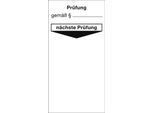 moedel Grundplakette Prüfung gemäß § nächste Prüfung, Folie, 40x80 mm, 10 Stück/Bogen