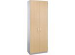 Schäfer Shop Genius Flügeltürenschrank TETRIS SOLID, Stahlkorpus, 5 OH, B 800 mm, abschließbar, Ahorn/weißalu