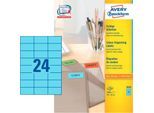 Avery Zweckform Etiketten 3449, 70 x 37 mm, 2400 Stück, blau