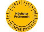 moedel Prüfplakette nächster Prüftermin 2026–2031, gelb, 500er Rolle, sichtbare Fälligkeit, für Geräte, Maschinen