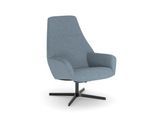 Nowy Styl Drehsessel Barrique, mit Armlehnen, B 540 x T 515 x H 410 mm, Polyesterbezug/Aluminium, denimblau/schwarz