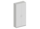 Schäfer Shop Genius Garderobenschrank TETRIS SOLID, 6 Ordnerhöhen, 1 Fachboden, Kleiderstange, abschließbar, B 1000 x T 412 x H 2143 mm, weißalu/weiß