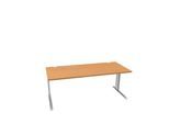 Schäfer Shop Pure Schreibtisch PLANOVA BASIC, Rechteck, C-Fuß, B 1800 x T 800 x H 717 mm, Buche/weißaluminium + Kabelkanal