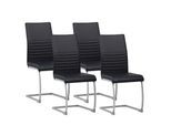 Albatros Freischwinger Stühle 4er Set MURANO, Schwarz - Esszimmerstuhl Schwingstuhl, modernes Design, Kunstleder-Bezug, dicke Polsterung-Küchenstuhl, Polsterstuhl, Stuhl Esszimmer Esstisch