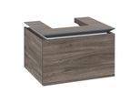 Villeroy und Boch Legato Waschtischunterschrank B73100RK 60x38x50cm, Waschtisch mittig, Stone Oak