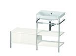Duravit Happy D.2 Plus Möbelwaschtisch-Kombination HP4845N2222 120 x 49 cm, ohne Hahnloch, weiß hochglanz, mit Metallkonsole