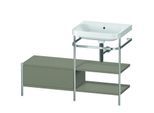 Duravit Happy D.2 Plus Möbelwaschtisch-Kombination HP4845N9292 120 x 49 cm, ohne Hahnloch, steingrau seidenmatt, mit Metallkonsole