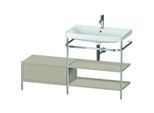 Duravit Happy D.2 Plus Möbelwaschtisch-Kombination HP4847O6060 140 x 49 cm, 1 Hahnloch, taupe seidenmatt, mit Metallkonsole