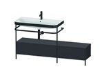 Duravit Happy D.2 Plus Möbelwaschtisch-Kombination HP4763O8080 160x49cm, mit Metallkonsole, 1 Hahnloch, graphit supermatt