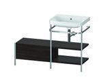 Duravit Happy D.2 Plus Möbelwaschtisch-Kombination HP4845N6969 120 x 49 cm, ohne Hahnloch, nussbaum gebürstet, mit Metallkonsole