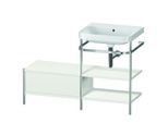 Duravit Happy D.2 Plus Möbelwaschtisch-Kombination HP4845N3939 120 x 49 cm, ohne Hahnloch, nordic weiß seidenmatt, mit Metallkonsole
