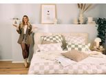 Polsterbett HOMSY BY ANA JOHNSON "Somny wahlweise mit Bettkasten, erhältlich in verschiedenen Breiten", beige, B:220cm H:110cm L:221cm, 100% PES, Betten, Polsterbett, luxurious gepolstertes Kopfteil und Rahmen, Bezug mit Bouclécharakter