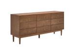Mid.you Sideboard , Walnussfarben , Holz, Holzwerkstoff , Eiche , furniert, massiv , 9 Schublade(n) Schubladen , 148x74x40 cm , Kleinmöbel, Kommoden, Sideboards