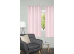 Vorhang HOME BASICS "BENOGA 2er SET", rosa, B:135cm H:175cm, Polyester, Gardinen, SET, Ösenschal, Uni, Dekostruktur