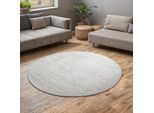 Wollteppich GOODPRODUCT "Woolscape", beige (natur, grau), H:10mm Ø:200cm, Wolle, Teppiche, Wollteppich, Wendeteppich, handgewebte Qualität, meliert, reine Wolle, Wohnzimmer