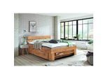 Livetastic Stauraumbett , Eichefarben , Holz , Wildeiche , massiv , 4 Schublade(n) Schubladen , 180x200 cm , in verschiedenen Holzarten erhältlich, In verschiedenen Grössen erhältlich , Schlafzimmer, Betten, Einzel- & Doppelbetten