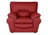 Livetastic Sessel , Rot , Leder , Echtleder , Rindleder , 105x92x85 cm , Made in Eu , Lederauswahl , Wohnzimmer, Sessel, Ledersessel